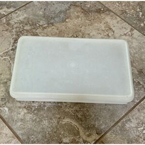 VTG Tupperware 11x7" Sheer Deli Meat Bacon Storage‎ Container #794-8 Lid #795-10
